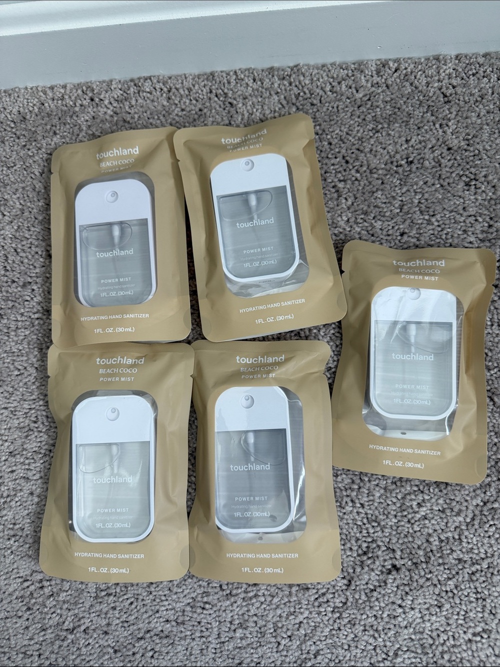 5 Touchland Power Mist Hand Sanitizer Spray Beach Coco - other scents available